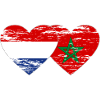 Hollande Maroc drapeau coeur utilisé