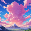 Anime pink clouds