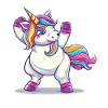 Regenbogenzauber Einhorn Pose