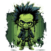 Funny Green Zombie Punk