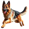 Deutscher Schäferhund Origami Geometrisch 3D