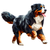 Berner Sennenhund Origami 3D Geometrisch