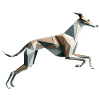 Jagdhund läuft Origami Geometrisch 3D