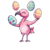 Flamingo Easter Eggs Juggling Festive