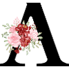 Lettre a floral rouge