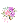 Purple floral letter b