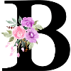 Purple floral letter b