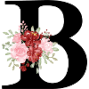 Red Floral Letter B