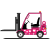 Forklift driver heart pink