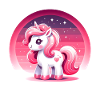 Einhorn in rosa Comicstyle