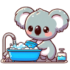 Cute koala bear rejoices