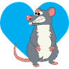 Rat with a blue heart!