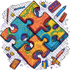 Puzzle sur fond blanc