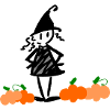 Little witch with pumpkin
