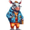 Dessin animé mignon de rhinocéros