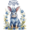 Teal Easter Bunny with Congratulations