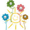 Sun with Flowers Spring