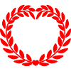 Laurel wreath in heart shape red