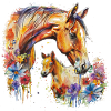 Cheval avec son poulain