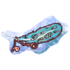 Mystic Blue Feather with Ornaments