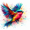 Aquarell Vogel Fliegen