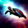 Turtle flies through space