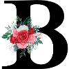 Red Floral Letter B
