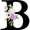Purple floral letter b