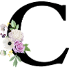 Lila Blumenbuchstabe c