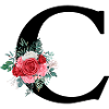 Roter Blumenbuchstabe c