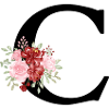 Roter Blumenbuchstabe c