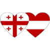 Géorgie Autriche Drapeau Coeur