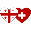 Géorgie Suisse Drapeau Coeur