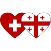 Suisse Géorgie Drapeau Coeur