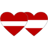 Letland Østrig Flag Heart
