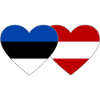 Estonie Autriche Drapeau Coeur