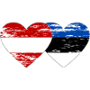 Autriche Estonie drapeau coeur utilisé