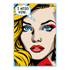 Pop art tegneserie jeg savner deg kvinne