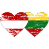 Austria Lithuania Flag Heart Used