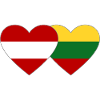 Austria Lithuania Flag Heart
