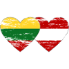 Lithuania Austria Flag Heart Used