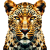 A leopard in polygon style