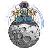 Prévu Batteur Astronaute Lune