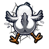 Bird slamming against wall – funny cartoon