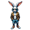 Easter bunny cool with sunglasses