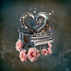 Piano steampunk avec coeur