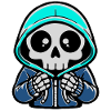 Skeleton Hoodie Neon Blue