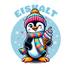 Lustiger Pinguin mit Eis – Cooler Spruch