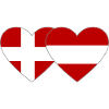 Denmark Austria Flag Heart