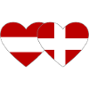 Austria Denmark Flag Heart